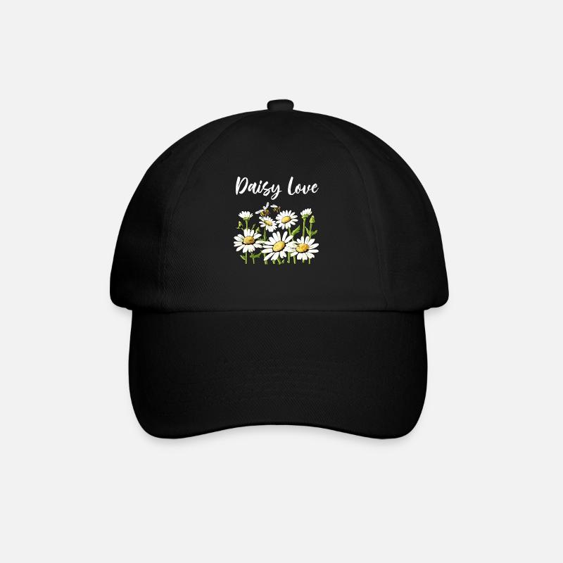 Gänseblümchen-Liebe - Baseballkappe - Schwarz/Schwarz