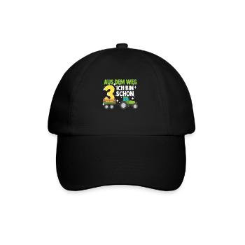 3. Geburtstag Traktor Trecker Junge Kostüm 3 Jahre - Baseballkappe - Schwarz/Schwarz - Vorne