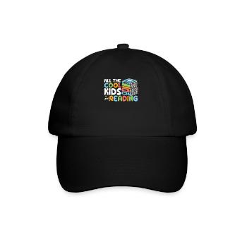 All The Cool Kids Are Reading Book Reading Teacher - Baseballkappe - Schwarz/Schwarz - Vorne