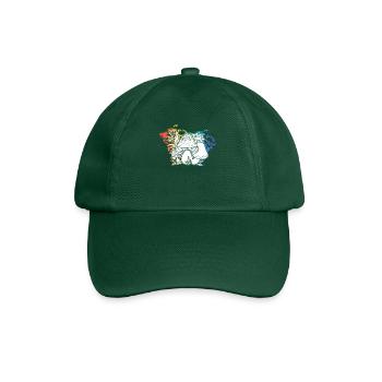 Mushrooms Hippie Costume Tie Dye Psychedelics - Baseball Cap - bottle green - Front