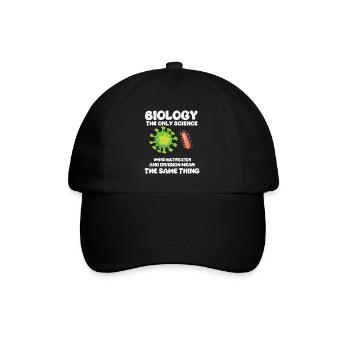 Biologie Lehrer Motiv Naturwissenschaft - Baseballkappe - Schwarz/Schwarz - Vorne