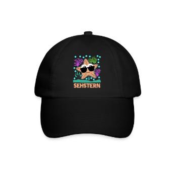 Seestern Sehstern Witz Sonnenbrille - Baseballkappe - Schwarz/Schwarz - Vorne