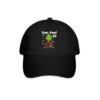 Anime Japonais Tortue Ramen Nouilles Kawaii - Casquette classique - noir/noir - Devant
