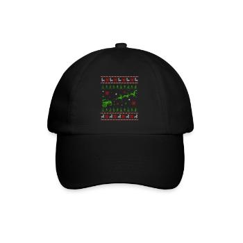 Reindeer Farmer Tractor Design Christmas Tree Farm - Baseballkappe - Schwarz/Schwarz - Vorne