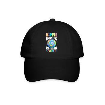 Hippie Parenting For A Better Planet Tie Dye - Baseballkappe - Schwarz/Schwarz - Vorne
