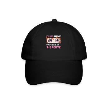 Sarkastisches Kawaii Statement für Manga-Liebhaber - Baseballkappe - Schwarz/Schwarz - Vorne