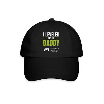 Level Up Daddy Gaming Shirt - Baseballkappe - Schwarz/Schwarz - Vorne