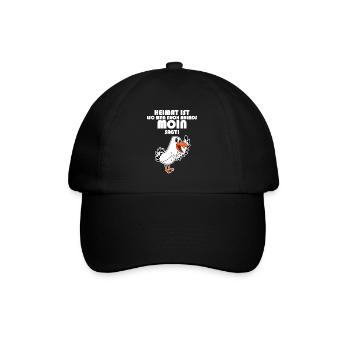 Heimat Moin Begrüßung Möwe - Baseballkappe - Schwarz/Schwarz - Vorne