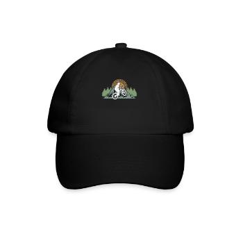 Retro vintage bicycle mountain biking cyclist - Baseball Cap - black/black - Front