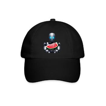 Wassermelone für den Roboter - Baseballkappe - Schwarz/Schwarz - Vorne