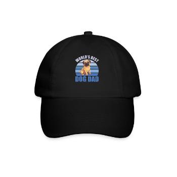 Weltbester Hunde Papa süßer Mops - Baseballkappe - Schwarz/Schwarz - Vorne