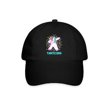 Tanticorn Einhorn Fan Muttertag Tanten Unicorn - Baseballkappe - Schwarz/Schwarz - Vorne