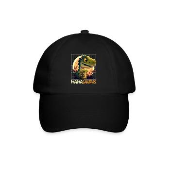 Mamasaurus Muttertag Mama Dinosaurier Mom - Baseballkappe - Schwarz/Schwarz - Vorne