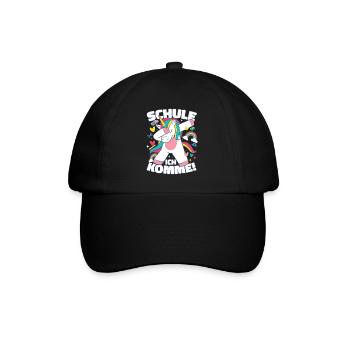 Schule Ich Komme Erstklässlerin Einschulung - Baseballkappe - Schwarz/Schwarz - Vorne