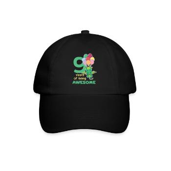 Drache zum 9. Geburtstag Kinder neun Jahre alt - Baseballkappe - Schwarz/Schwarz - Vorne