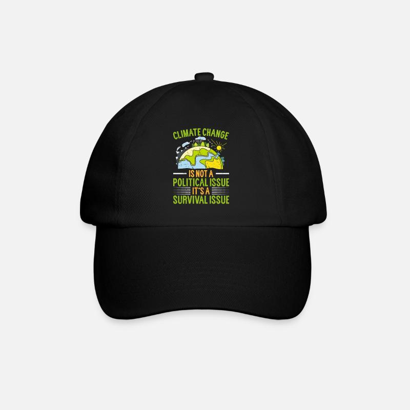 Climate Change Is a Survival Issue - Baseball Cap - black/black