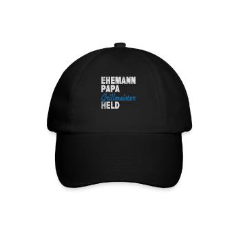 Ehemann Papa Grillmeister Held - Baseballkappe - Schwarz/Schwarz - Vorne