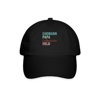 Ehemann Papa Grillmeister Held Vatertag - Baseballkappe - Schwarz/Schwarz - Vorne