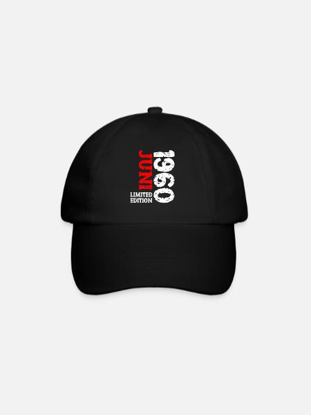 1960 Juni Limited Edition Geburtstag Geschenk - Baseballkappe - Schwarz/Schwarz