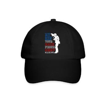 Grandma Militär Fan Soldaten stolze Oma Amerika - Baseballkappe - Schwarz/Schwarz - Vorne