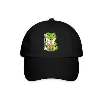 Boba Tea Frosch Bubble Tea - Baseballkappe - Schwarz/Schwarz - Vorne