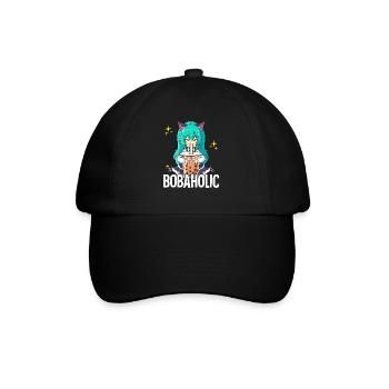 Bubble Tea Anime Neko Girl Boba Tea Bobaholic - Casquette classique - noir/noir - Devant