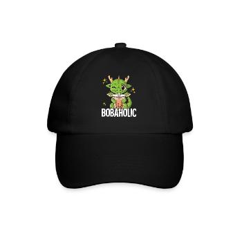 Bubble Tea Drache Boba Tea Bobaholic - Baseballkappe - Schwarz/Schwarz - Vorne