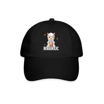 Bubble Tea Lama Boba Tea Bobaholic - Baseballkappe - Schwarz/Schwarz - Vorne