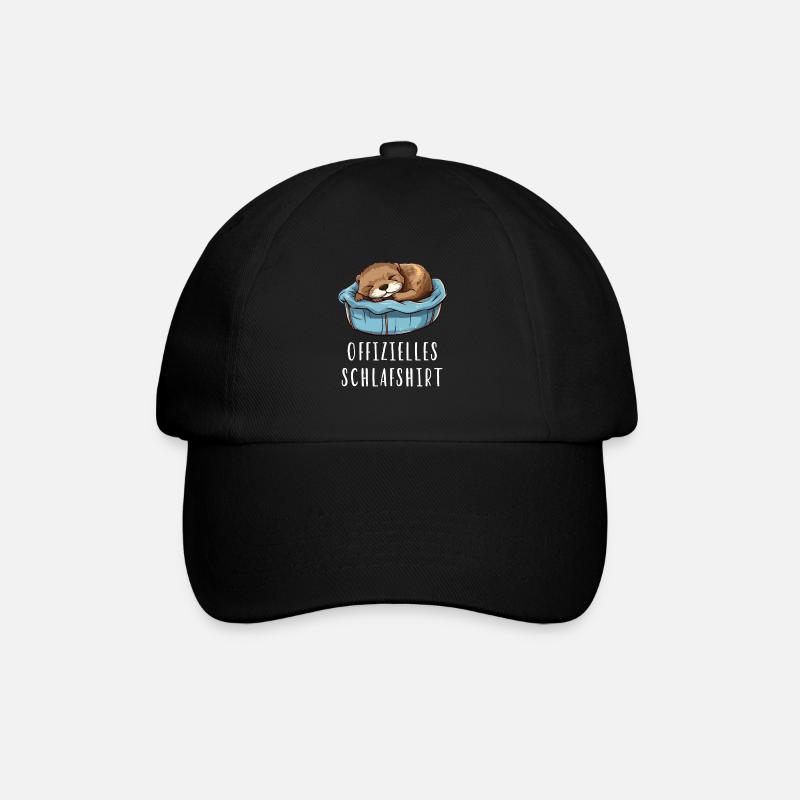 Offizielles Schlafshirt Otter Schlafanzug Seeotter - Baseballkappe - Schwarz/Schwarz