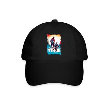 Vater und Sohn Eishockey Vatertags Geschenk - Baseballkappe - Schwarz/Schwarz - Vorne