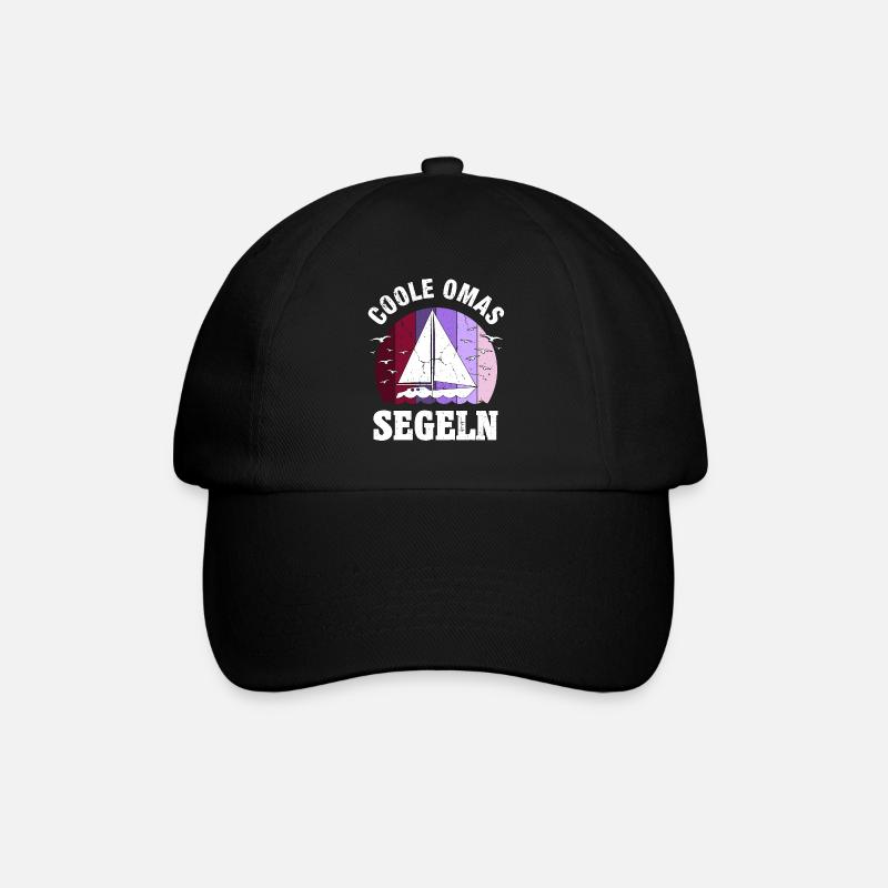 Segeln Segler Segelboot Oma Muttertag Geschenk - Baseballkappe - Schwarz/Schwarz