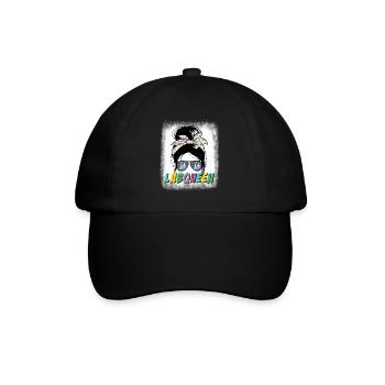 Labor Queen Messy Bun Women's Science Lab Week - Baseballkappe - Schwarz/Schwarz - Vorne