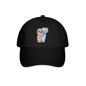Sloth and koala hugging - hug - Baseball Cap - black/black - Front