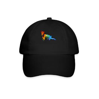 Weasel Splash Art Ferret Animal - Baseball Cap - black/black - Front