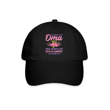 Grossmutter Oma Omas Geschenk - Baseballkappe - Schwarz/Schwarz - Vorne