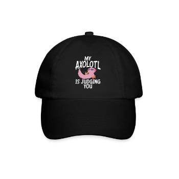 Axolotl Liebhaber Geschenke - Baseballkappe - Schwarz/Schwarz - Vorne