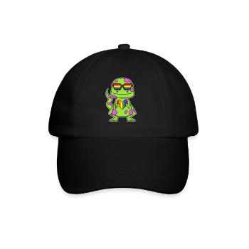 Dino Rainbow Heart Dinosaur - Baseball Cap - black/black - Front