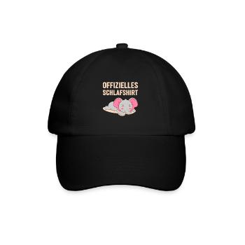 Offizielles Schlafshirt Elefanten Schlaf Kinder - Baseballkappe - Schwarz/Schwarz - Vorne