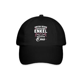 Grossmutter Oma Omas Geschenk - Baseballkappe - Schwarz/Schwarz - Vorne