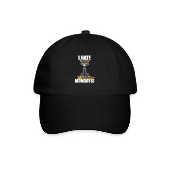 Cat i hate mondays funny monday saying - Baseball Cap - black/black - Front