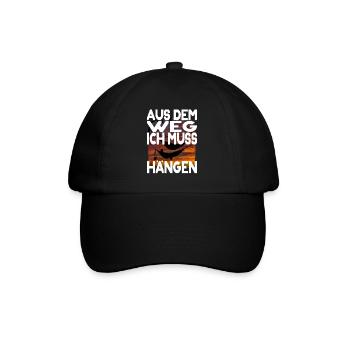 Survival Outdoor Hängematte Spruch Wald Wildnis - Baseballkappe - Schwarz/Schwarz - Vorne