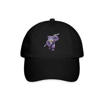 Cat Ninja Japan Kitsune Style Japanese Samurai - Baseballkappe - Schwarz/Schwarz - Vorne
