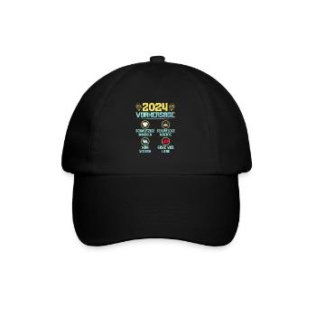 Bald Papa 2024 werdenden Mutter 2024 Baby - Baseballkappe - Schwarz/Schwarz - Vorne