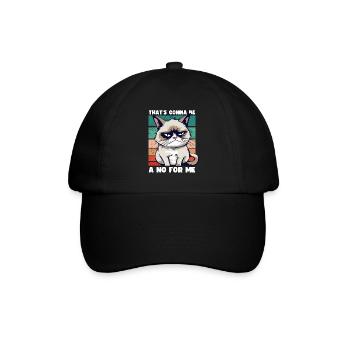 Grump Cat: That's going to Be A No For Me - Sarcasm - Baseball Cap - black/black - Front