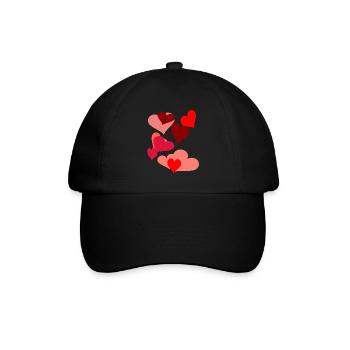 Symbol Herzen Herz Romantik Liebe herzlich - Baseballkappe - Schwarz/Schwarz - Vorne