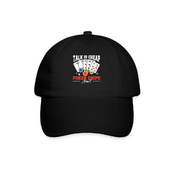 Lustiges Poker Chip Poker Spielerturnier - Baseballkappe - Schwarz/Schwarz - Vorne