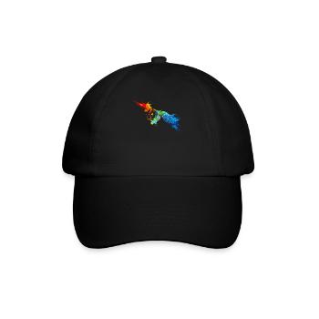 Owl Splash Art Bird Animal Lover - Baseball Cap - black/black - Front
