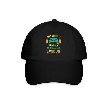 Sept 7 ans BDay Son Garçon Drôle Gamer 7ème 7 ans - Casquette classique - noir/noir - Devant