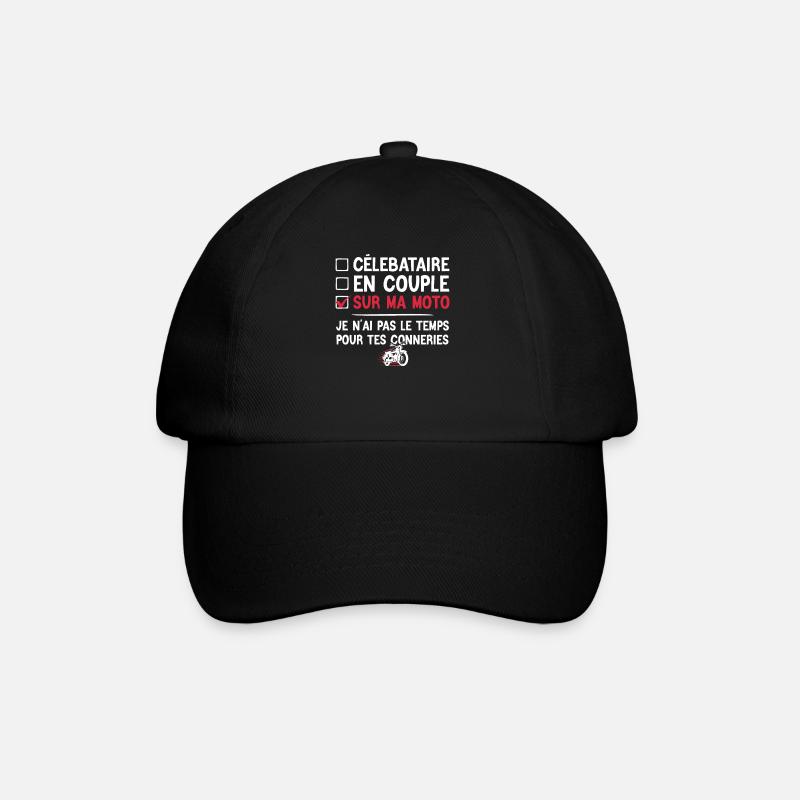 Célibataire En Couple Moto - Casquette classique - noir/noir