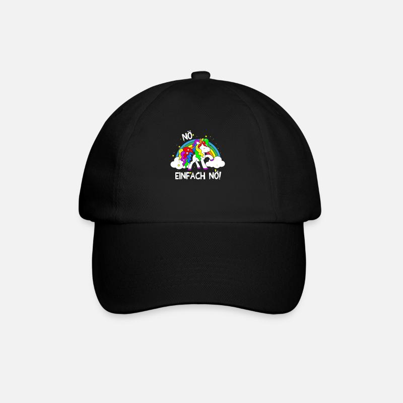 NÖ EINFACH NÖ Einhorn Nein Bevor du fragst nein - Baseballkappe - Schwarz/Schwarz